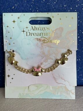 Disney Always Dreaming 🎀 Minnie & Mickey Gold tone Bracelet